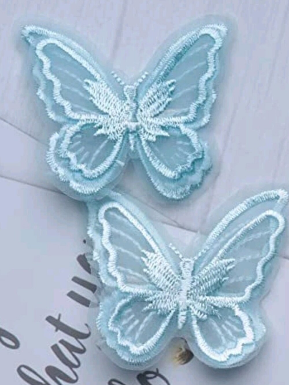 Light Blue Butterfly Hair Clips